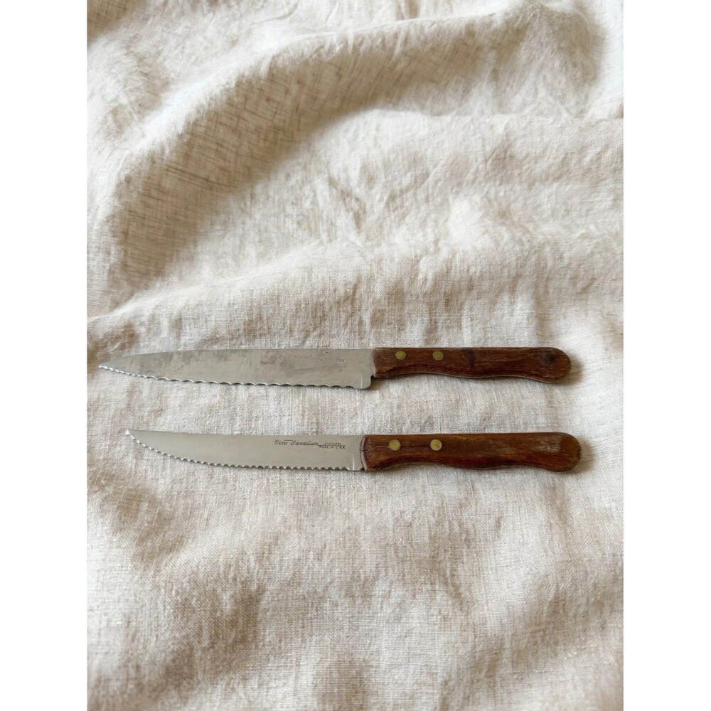 VTG Lot of 2 EKCO Vanadium Stainless Serrated Knives USA